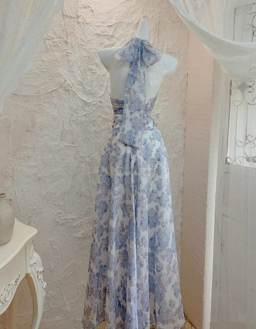 Sexy Chiffon Floral Prom Dress Party Evening Dress HZ1023